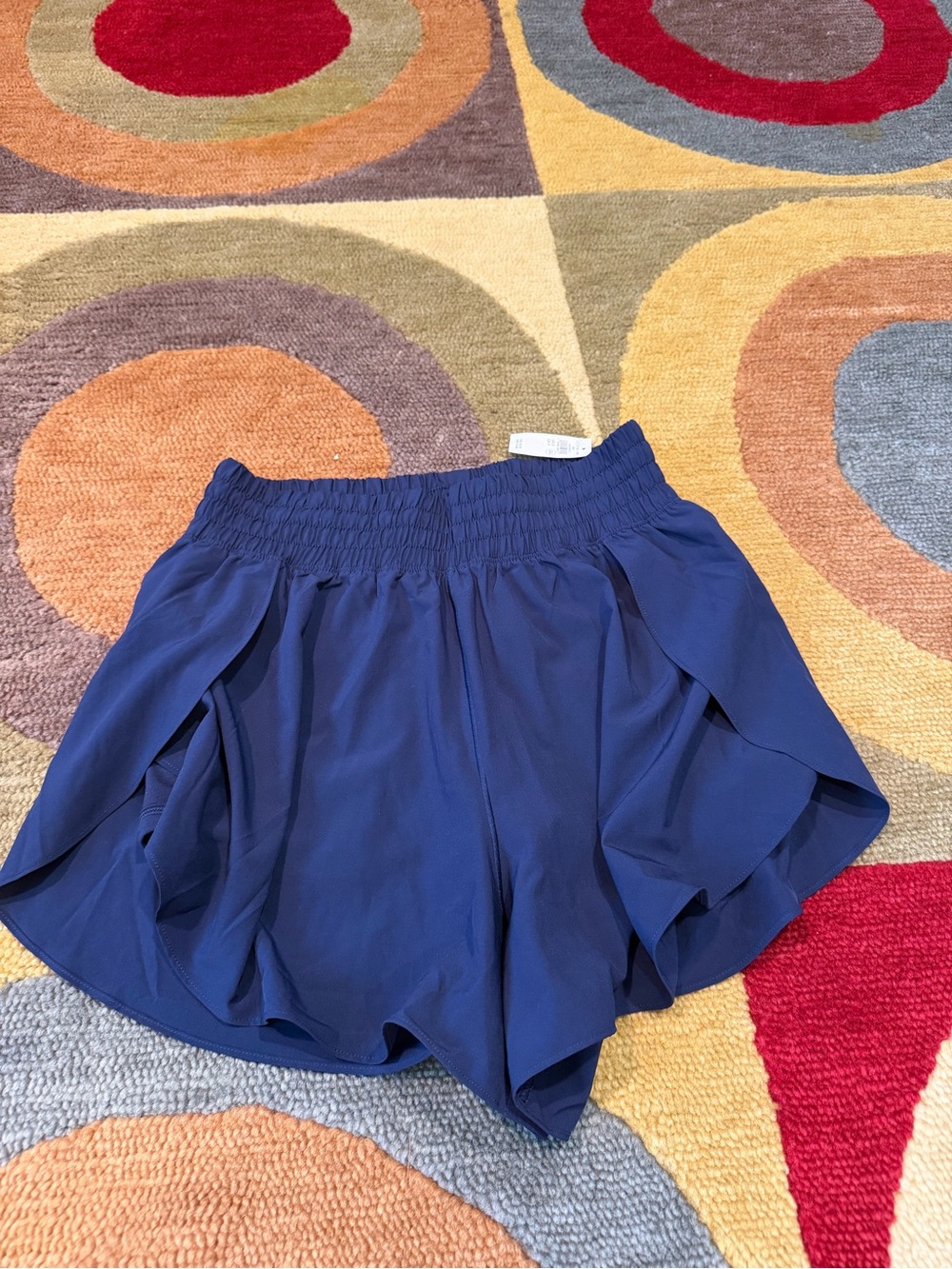 NWT Offline by Aerie High Rise Navy Athletic Shorts Split Hem Cutout Size Small